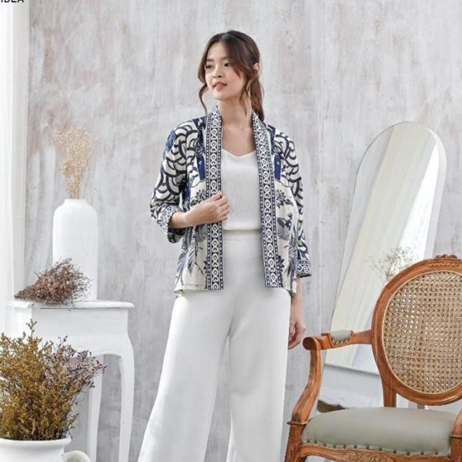 Midea Blazer Batik Wanita Outer Rompi Wanita Jumbo Jaket Luaran Couple