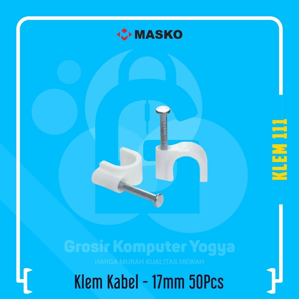 Masko Klem Supra 17mm 50Pcs Klem Kabel Paku Beton