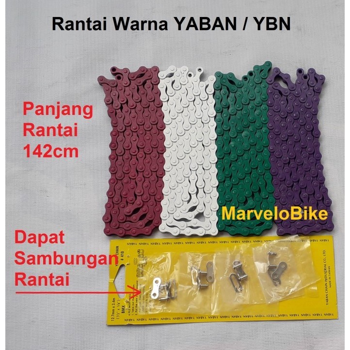 RANTAI WARNA YABAN RANTAI WARNA YBN SEPEDA BMX FIXIE MTB SELI YABAN