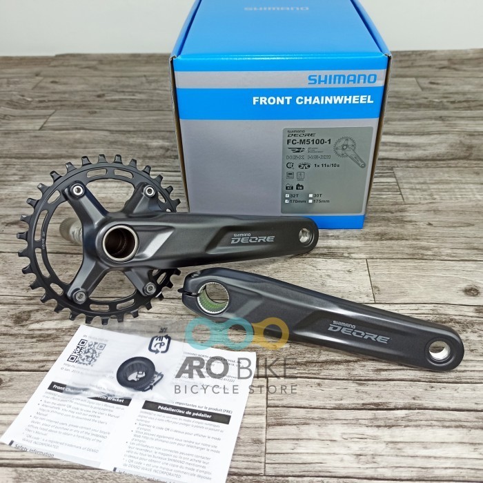 CRANK SHIMANO DEORE M5100 32T HOLLOWTECH 2 CRANKSET HT2 SINGLE MTB