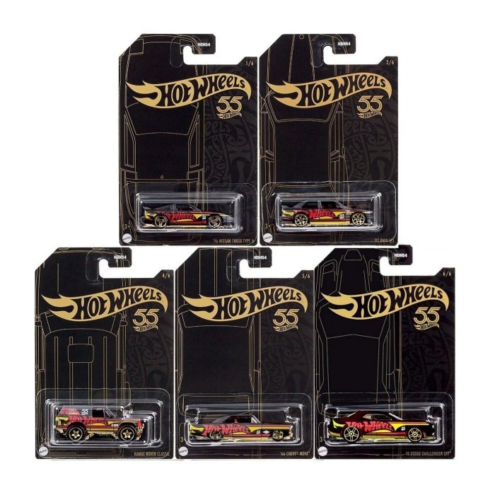 Hotwheels hot PEARL CHROME BLACK EDITION 55TH ANNIVERSARY SET 5 PCS