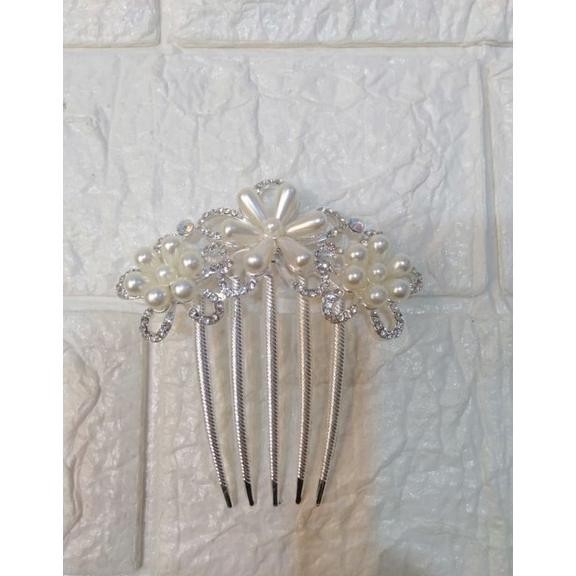 [KONDE] tusuk sanggul mutiara/ hiasan konde kaki 5 putih/hiasan rambut modern terlaris TERLARIS