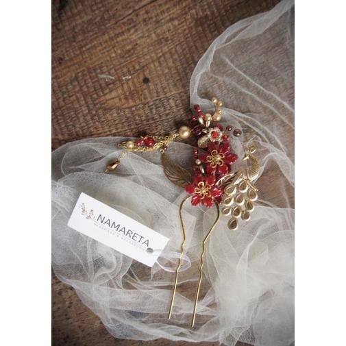 [KONDE] Red Apple Sangjit Hairpin Tusuk Konde Sangjit Chinese Hairpin Aksesories Rambut Sangjit Sang