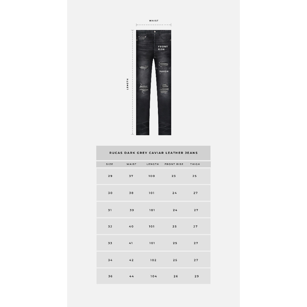 NEW LAUNCHING TERMURAH CELANA JEANS RUCAS Dark Grey Caviar Leather Long Jeans - Season 12 LIMITED