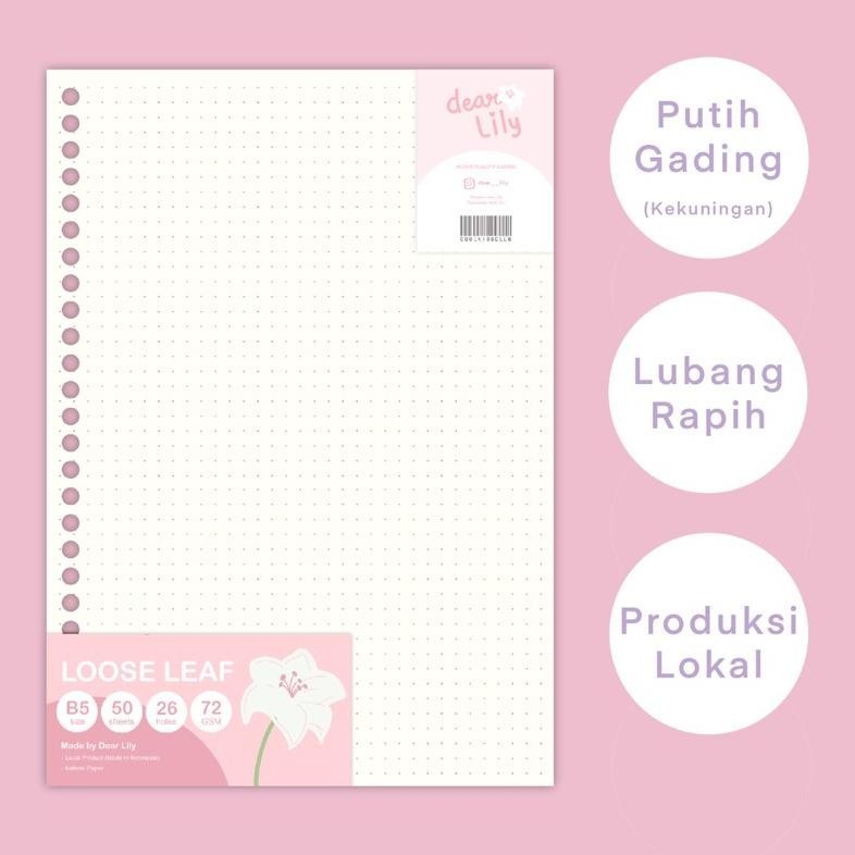 

Cuci_Gudang B5 Loose Leaf (Isi 50 lembar) - Isi Kertas B5 Binder 26 Lubang Warna Putih Garding / Cream / Coksu Motis Garis / Polos / Grid / Kotak-Kotak / Titik-Titik / Dot - Natural Paper - Kertas Vintage