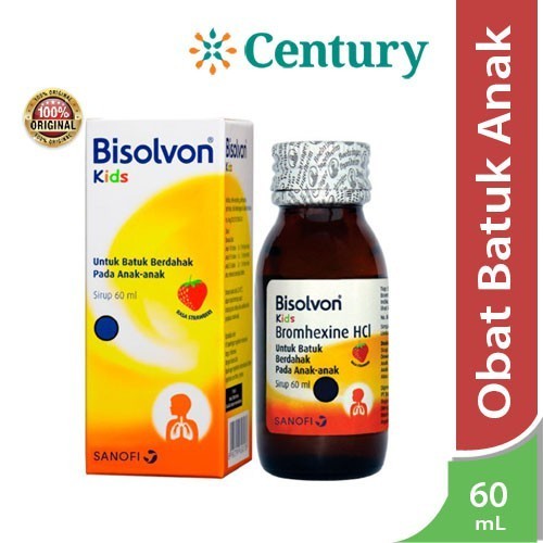 Bisolvon Kids Strawberry 60 ml /Batuk Anak/Obat Flu dan Batuk Anak/Sakit Tenggorokan/Batuk