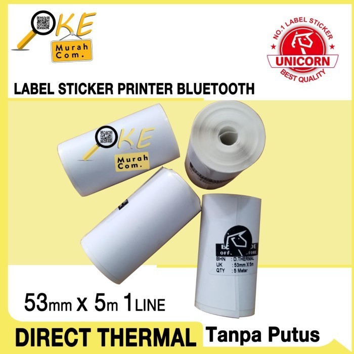 

Terlaris Kertas Stiker Label Thermal Printer Bluetooth 58Mm - 53Mm X 5Meter Promo Terbaru