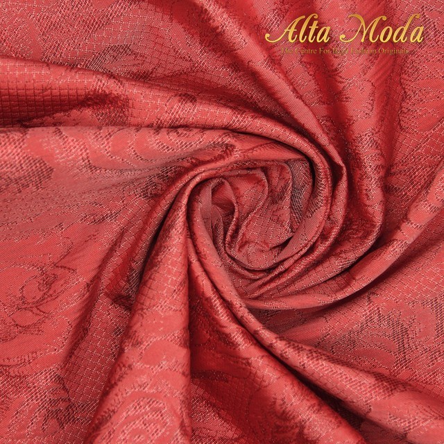 Sahi Kain Jacquard Motif Floral Full Red (1M) (Alta Moda)