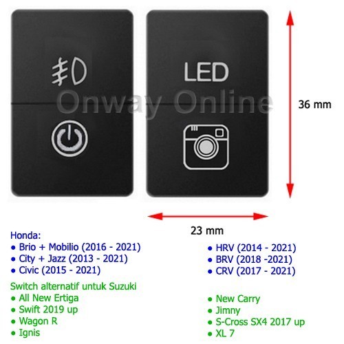 Terbaru Switch Honda Dual Saklar Crv-Hrv-Brv-Civic-City-Jazz-Brio-Mobilio Promo Terlaris