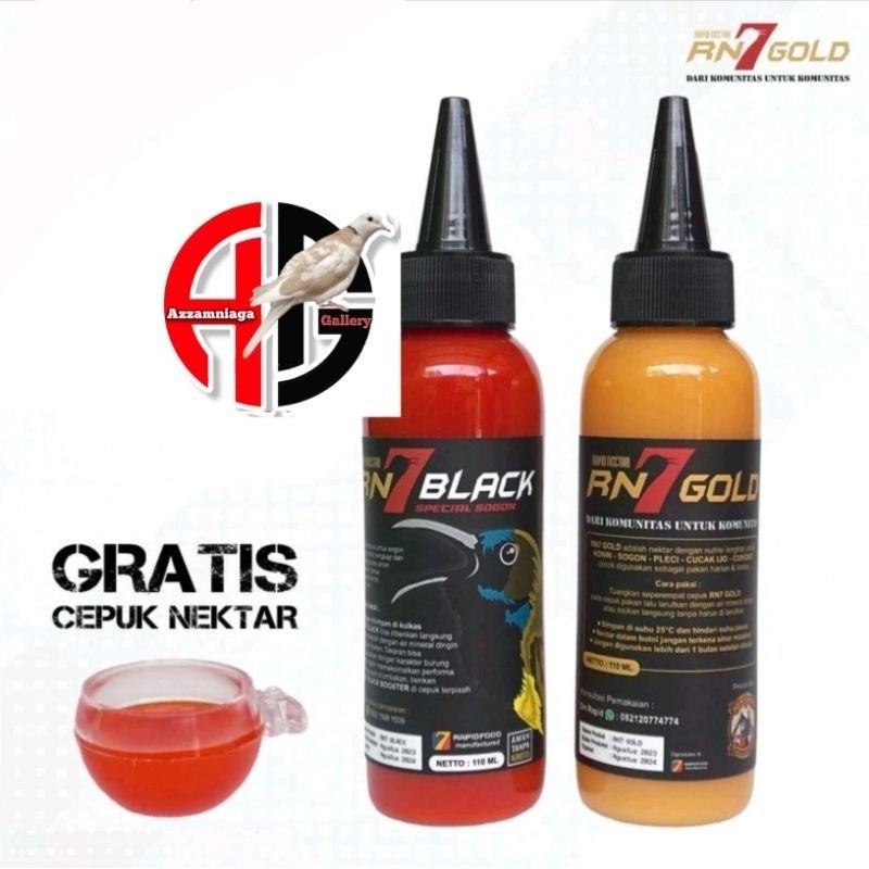 3 PAKET | RN7 GOLD + RN7 BLACK + CEPUK | RN 7 GOLD PAKAN BURUNG KOLIBRI SOGON