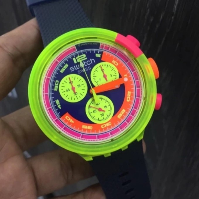 PROMO SWATCH SB06J100 NEON TO THE MAX JAM TANGAN UNISEX ORIGINAL TERMURAH