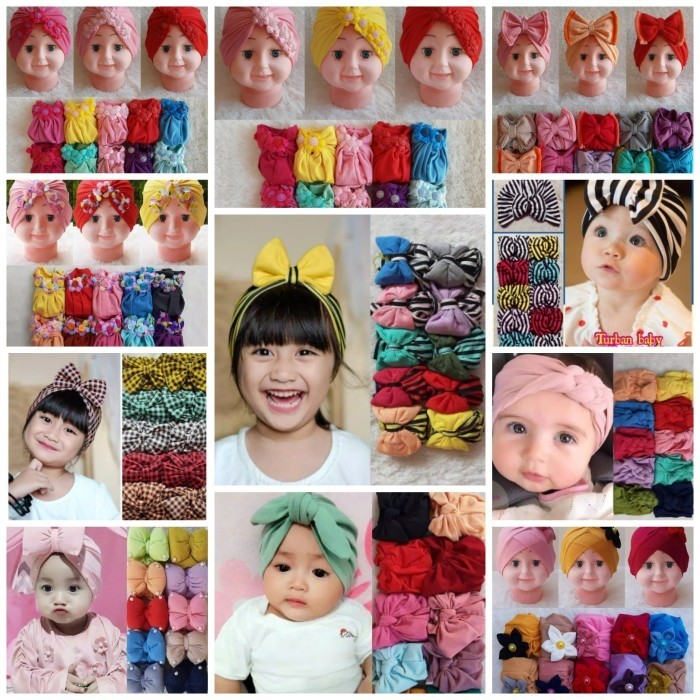 Grosir Turban Bayi 1Kodi (20Pcs) - Kerudung Anak