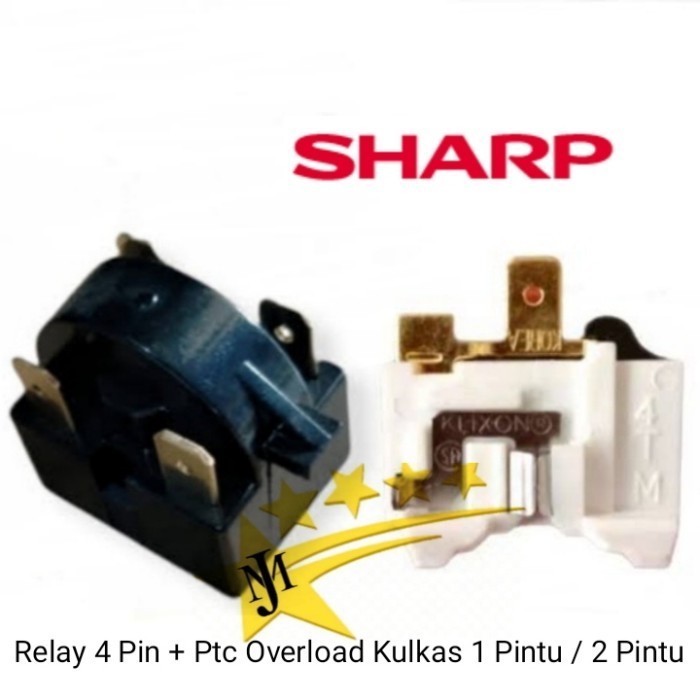 Relay 4 Pin + Ptc Overload Kulkas Sharp 1 Pintu / 2 Pintu Best