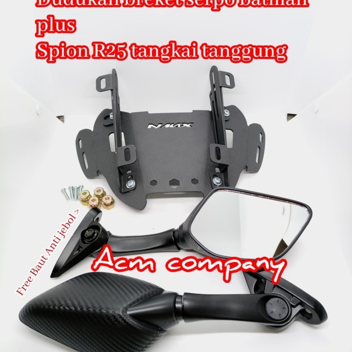 Spion Variasi Nmax New 2020 2021 Spion R25 Tanggung Plus breket batman