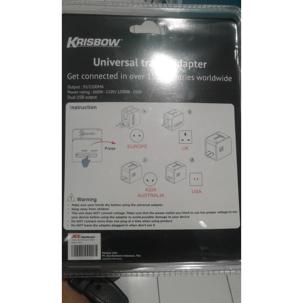 Travel Adaptor Universal Krisbow