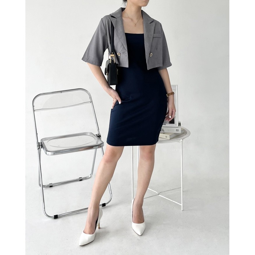 READY Voire Official - Coul Crop Blazer / Blazer Crop Lengan Pendek Wanita