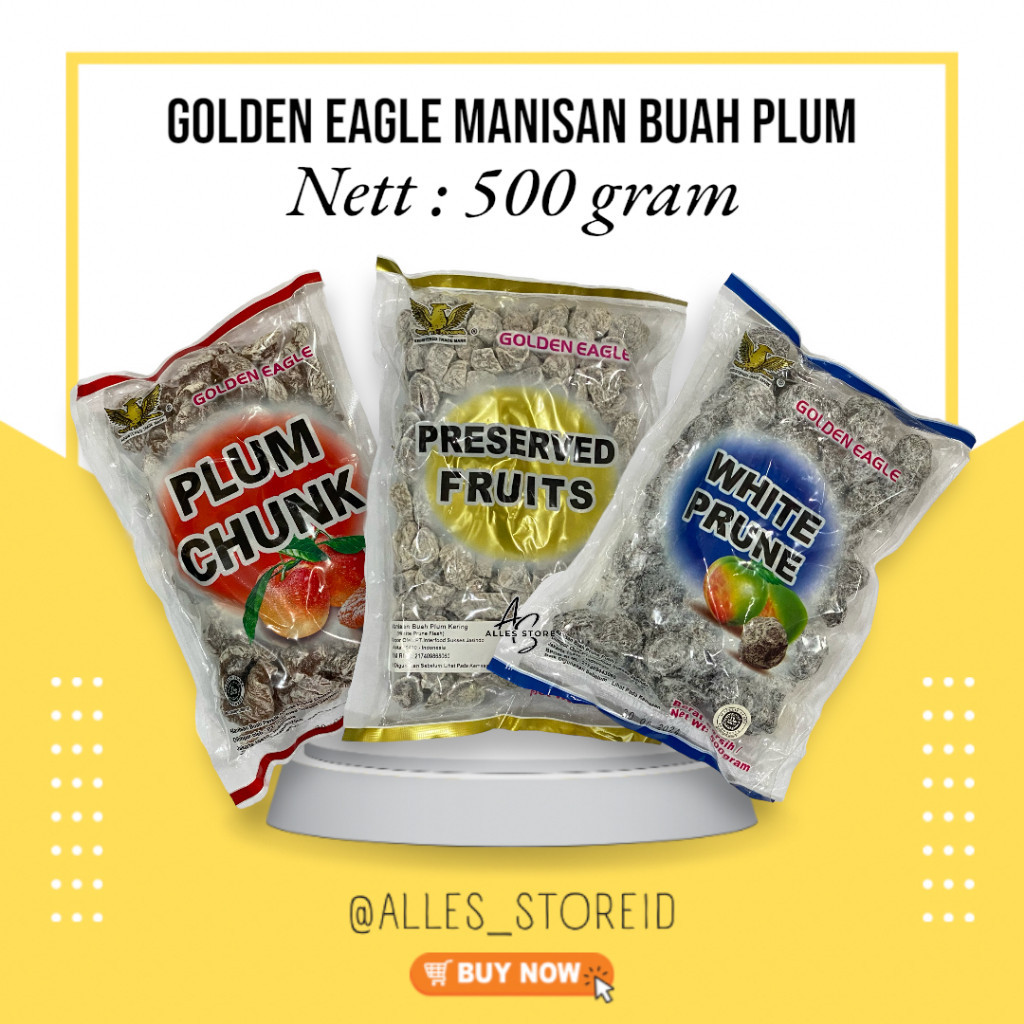 

Golden Eagle Manisan Buah Plum/Manisan Buah Kering/White Prune/Preserved Fruit/Plum Chunk