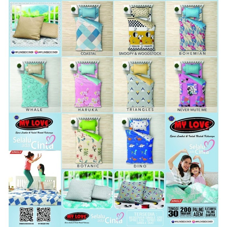 Sprei My Love 160X200 Tinggi 30 Cm Motif Ready