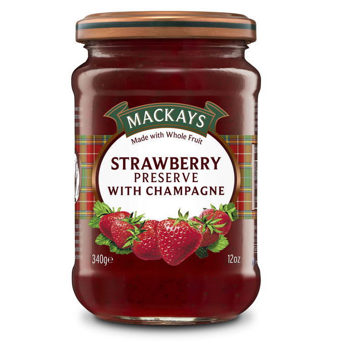 

Mackays Strawberry Preserve With Champagne Jam 340 G Selai Stawberry