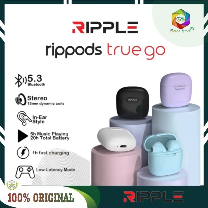 Headset Bluetooth RIPPLE TWS Rippods True Go Wireless Earphone