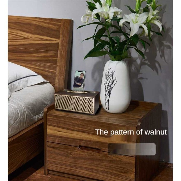 Speaker Bluetooth Radio Jadul Kayu Klasik Portable Ni 1200Mah Usb