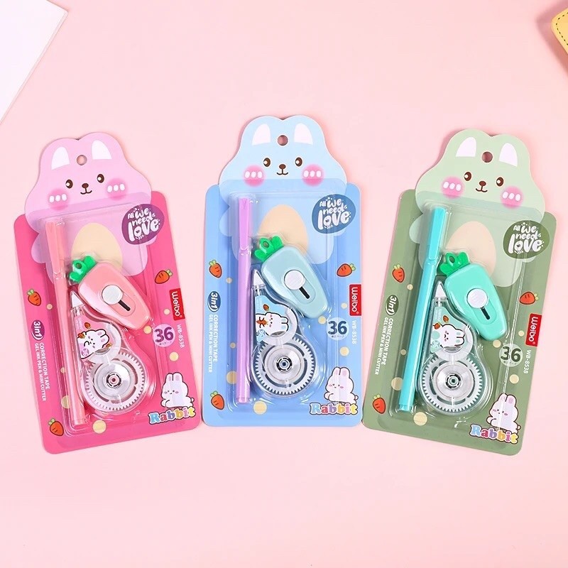 

School stationary cute correction tape tipe X 3 in 1 / pita koreksi tipe x kertas lucu