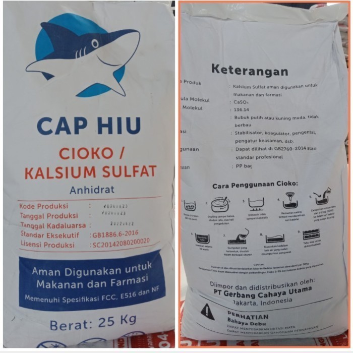 Terlaris Cioko Kalsium Sulfat Cap Hiu Food Grade Tbk Promo Terbaru