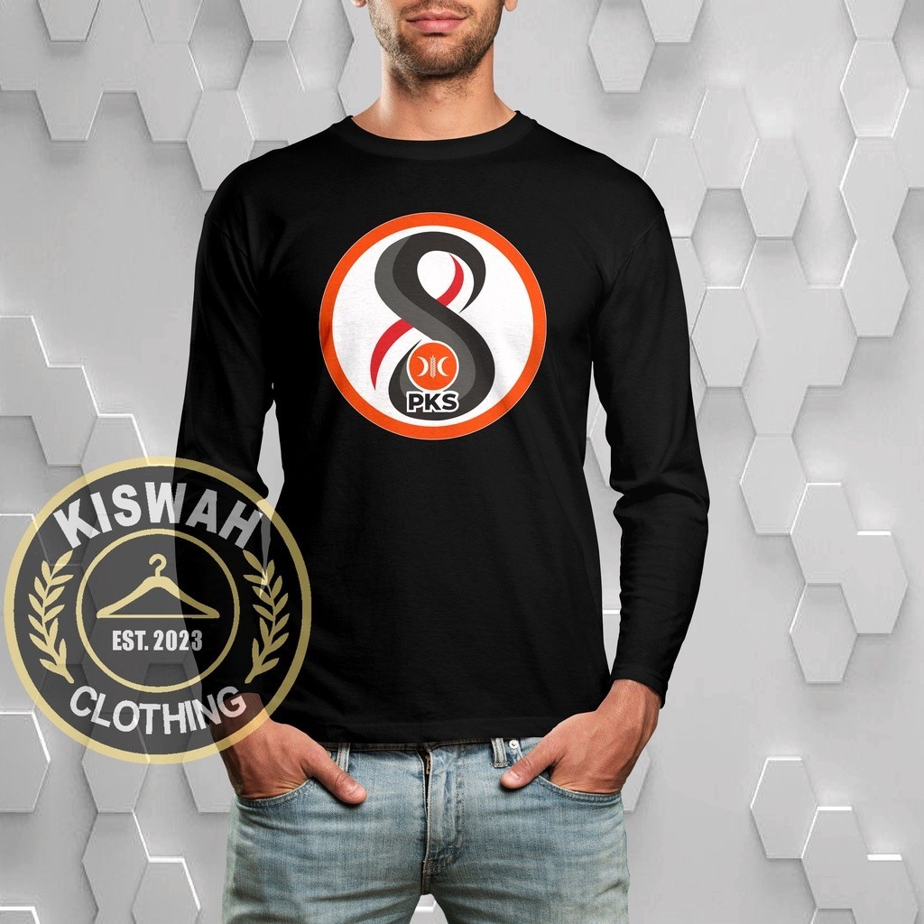 Kaos  PKS Logo 8 New Lengan Panjang Baju Distro