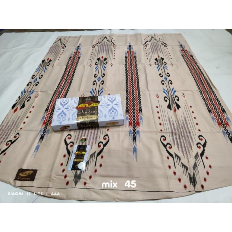 sarung atlas idaman harmoni kembang batik gold