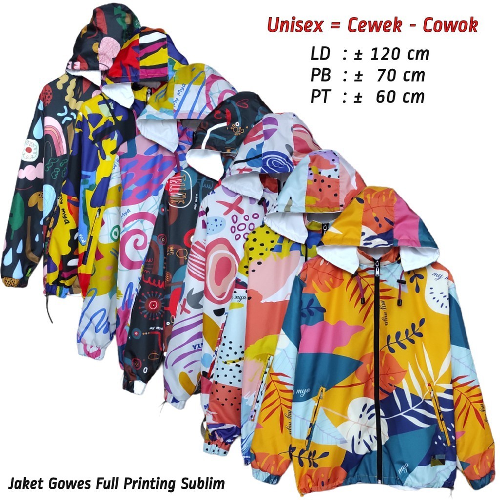 LITED JAKET PARASUT FULL PRINT / JAKET PARASUT HOODIE / JAKET MOTOR / JAKET SEPEDA / JAKET GOWES