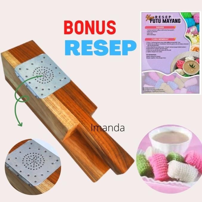 ekonomis- cetakan putu mayang/petulo roll spiral malaysia bahan kayu jati