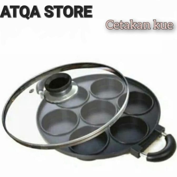 ready>> cetakan martabak mini 7 lubang teflon anti lengkey