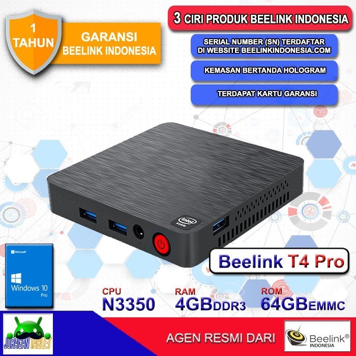 Mini PC Beelink T4 Pro N3350 4/64GB Dual HDMI WiFi Windows 10