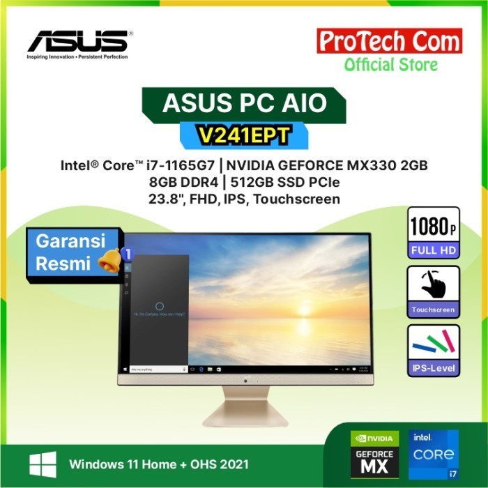 ASUS PC AIO V241EPT-BA785WS i7-1165G7 8GB 512GB MX330 23,8" TOUCH W11