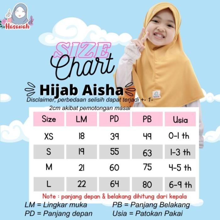 BISA COD - JILBAB ANAK AISHA HIJAB SYAR'I JERSEY PREMIUM ORIGINAL HASANAH