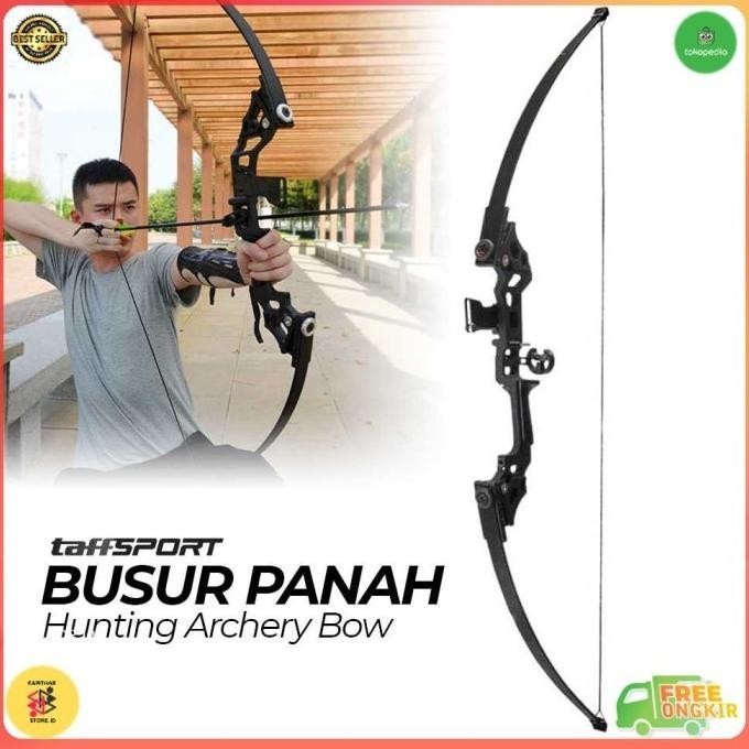 Hits Set Alat Olahraga Busur Panah Pemula Hunting Archery Bow 30-45 Lbs