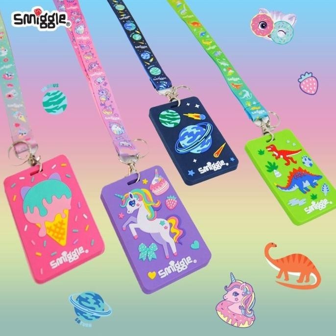 

New Smiggle Bag Tag Card Holder Dengan Tali Lanyard Original