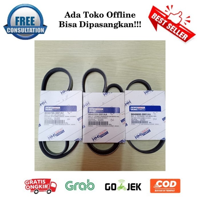 Fan Belt Set Verna Tali Kipas Mobil Hyundai Verna Kode Kn321