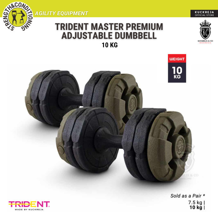 Trident Master Premium Adjustable Dumbbell – 10kg