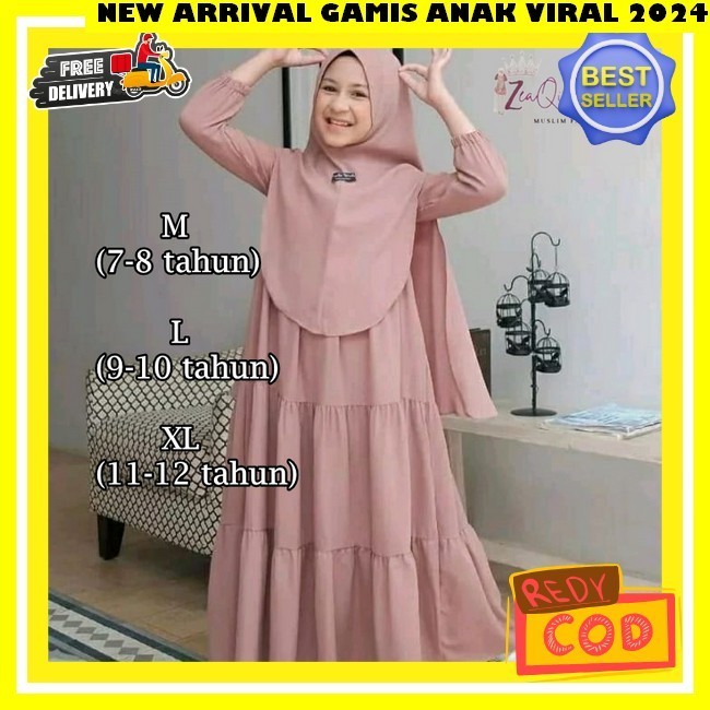 Gamis Anak Tanggung Kekinian Gsmis Ank Ied Raya 2024 Elegant Baju Busana Muslim Anak Perempuan Gamus