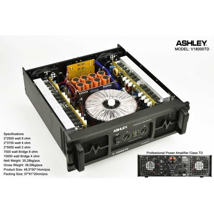 Power Amplifier Ashley V18000 TD/V 18000 TD / V18000TD / V 18000TD