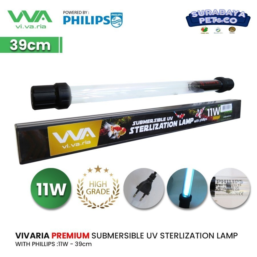 Vivaria UVC with Phillips 11W PANJANG 39 cm- LAMPU UV KOLAM/Akuarium
