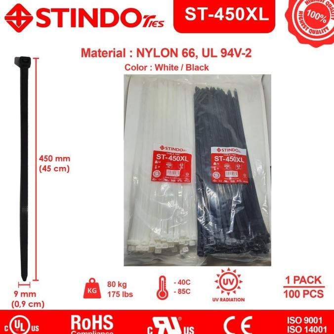 

Kabel Ties 45Cm 450X9Mm St450Xl Cable Tie Insulock Tis Nylon Stindo Kualitas Premium