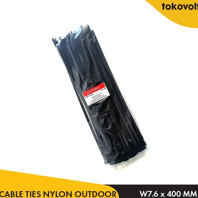 

Pandex Cable Ties Outdoor 7.6 X 400Mm / Kabel Ties Outdoor Nylon Hitam Kualitas Premium