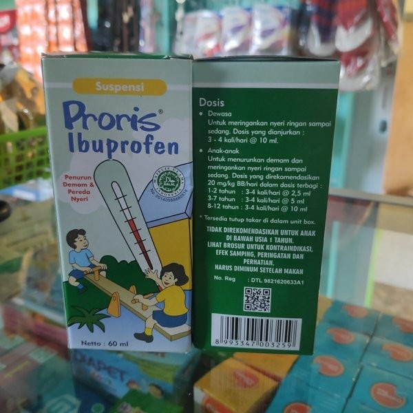 Proris IbuProfen 60ml Suspensi Paracetamol Penurun demam & Nyeri Ibu Profen 100mg