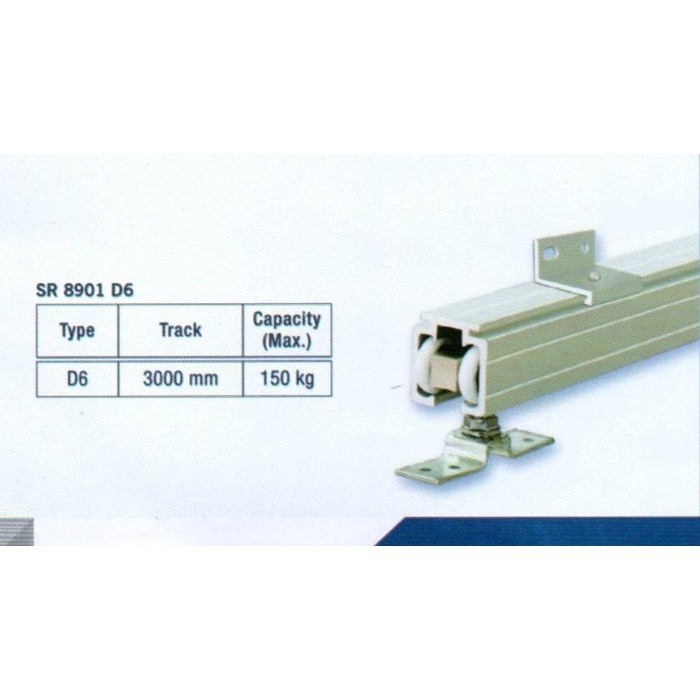 Terlaris Set Pintu Sliding Dekkson 300 Cm D6 Sliding Rail SR 8901 Dekkson D6