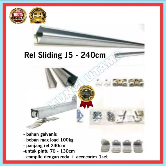 Terlaris rel pintu sliding j5 240cm rel pintu gantung 2.4m rel geser HD 100kg