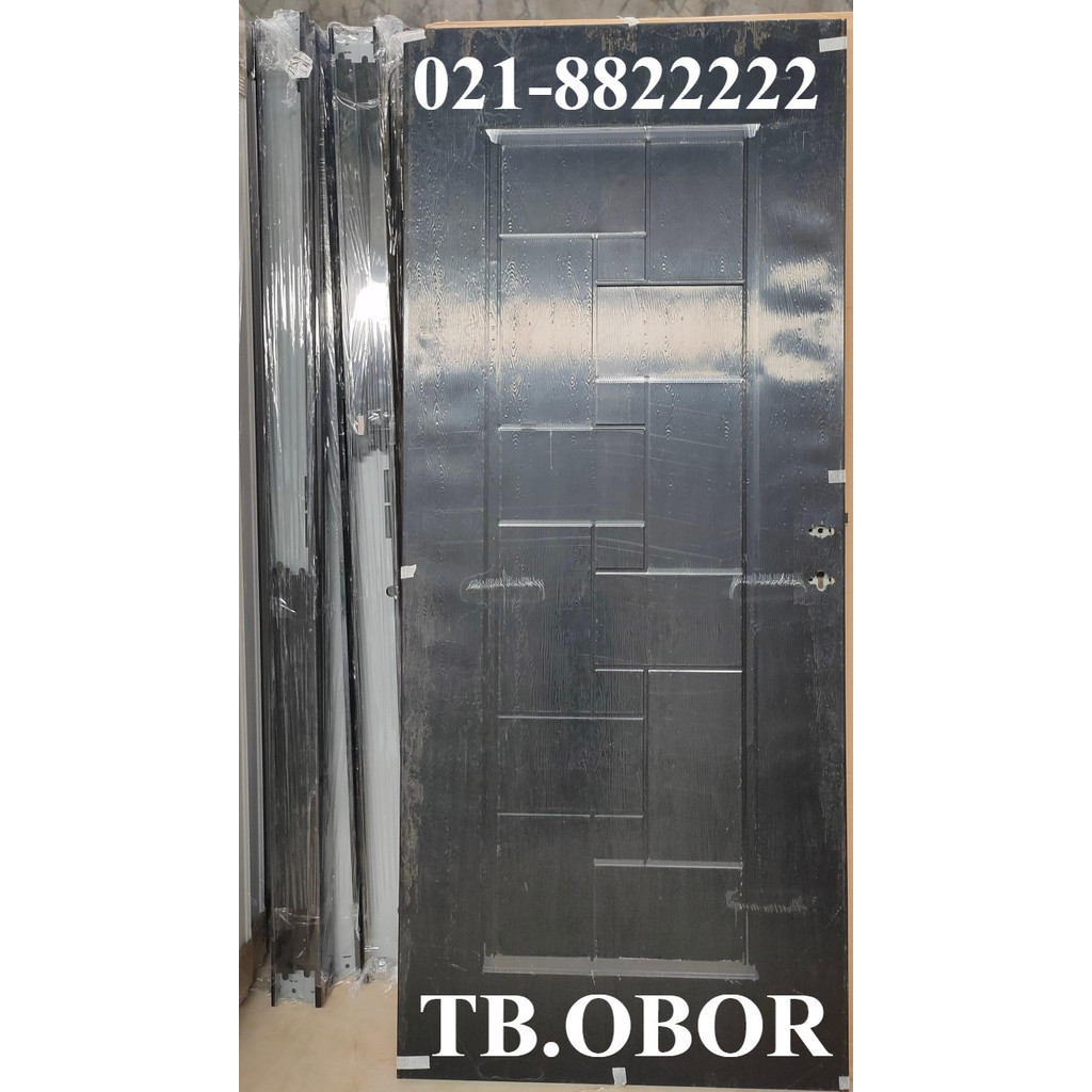 Terlaris pintu kamar tidur utama baja kodai tx-07 motif garis puzzle zig zag