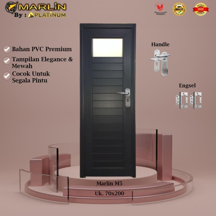 Terlaris Pintu WC Hitam Kaca