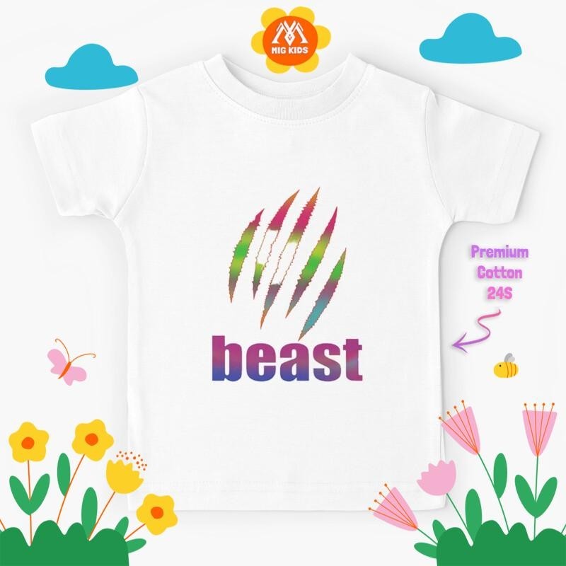 Baju Kaos Anak Logo beast,fanny beast Tiger fanny 518